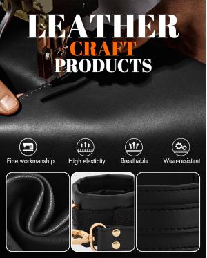 BDSM Bondage Kit 6PCS – Adjustable Handcuffs, Waist Strap & Blindfold Set for Couples